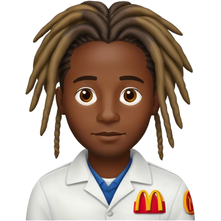 Dark skin man with dreads working at McDonalds emoji