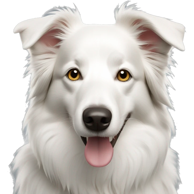 white border collie  emoji