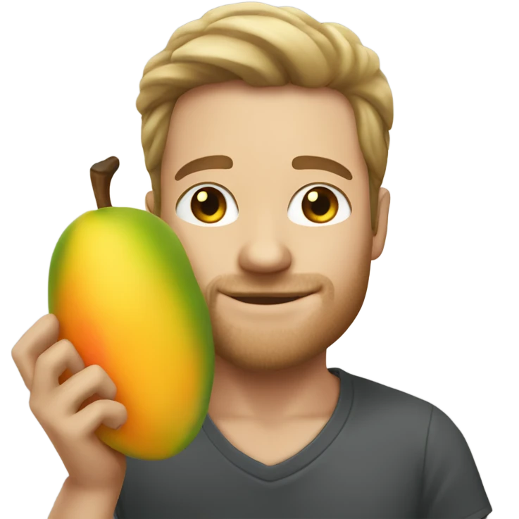 White guy loving a Mango emoji
