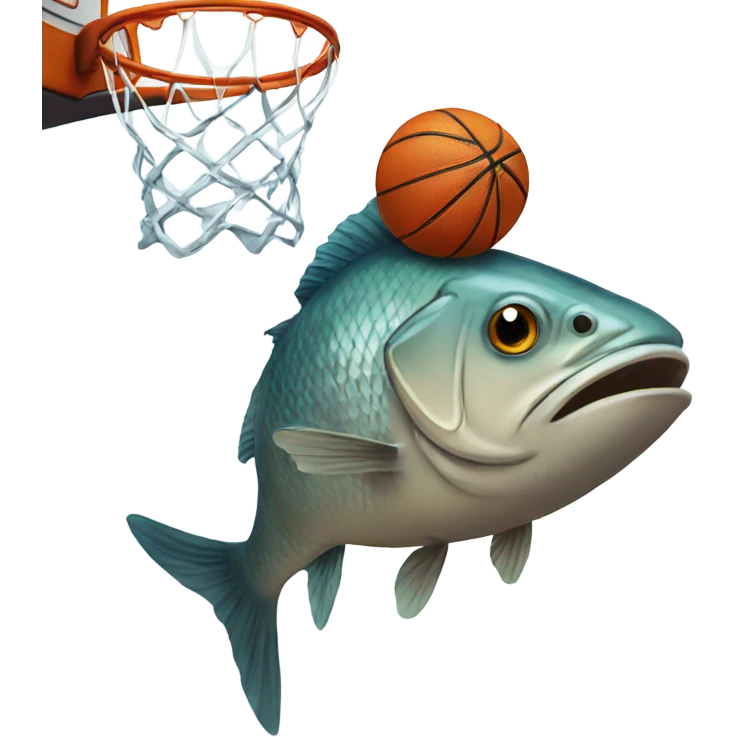 Fish playing basketball  emoji