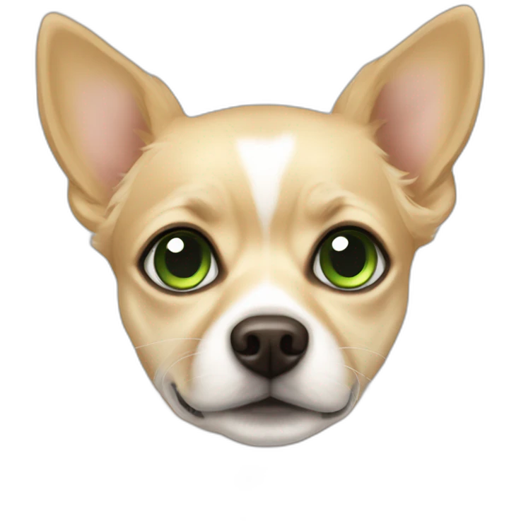 Blonde chiwawa with Green eye emoji