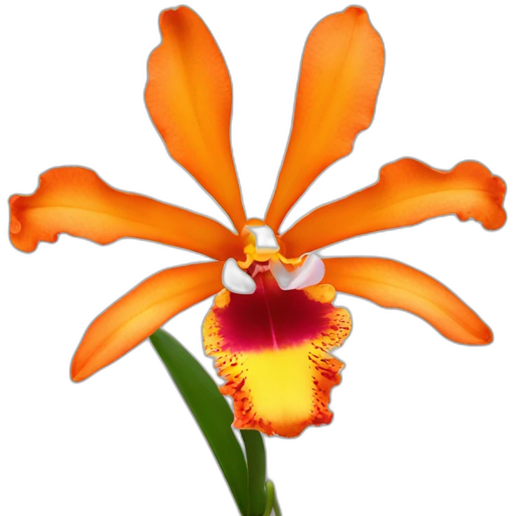 Cattleya orchid orange  emoji