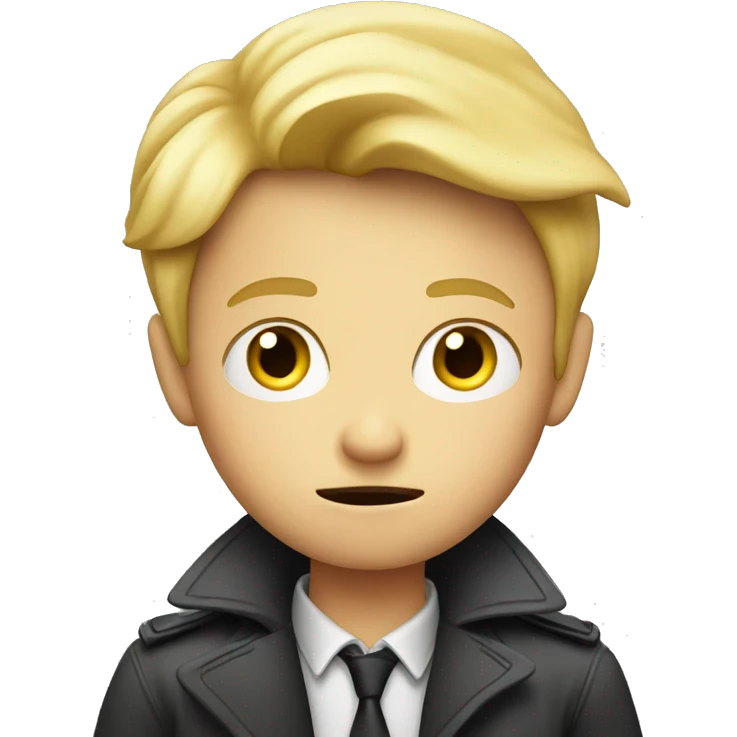 blond boy detective scared emoji