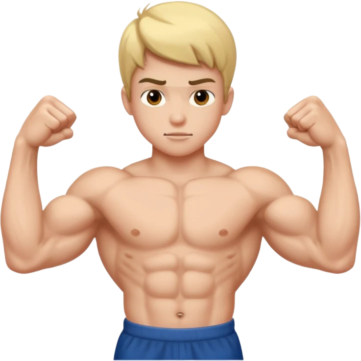 Teenager flexing smaller muscle emoji