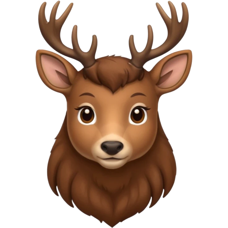 long haired deer emoji