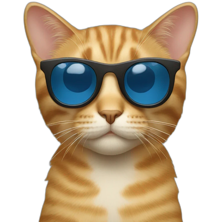 Cat with sunglasses and TOM initials emoji