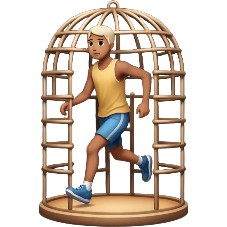person stepping out of a dark cage into light emoji