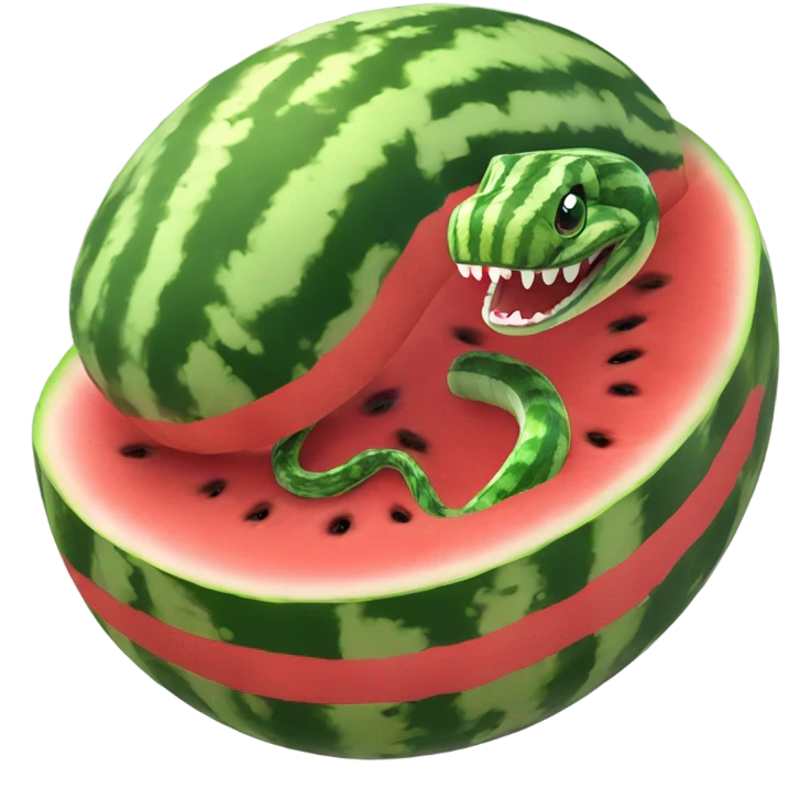 Watermelon snake ￼ emoji