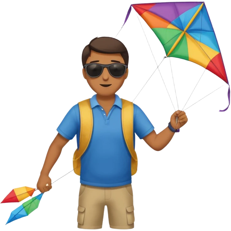 Man with kite,Kite Flyers, big kite emoji