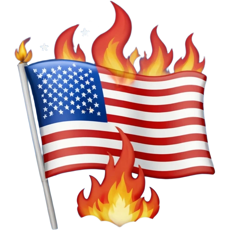 Burning american flag emoji