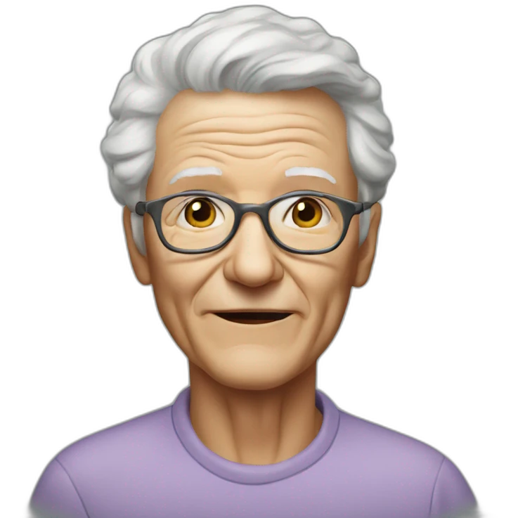 hyperrealistic photo of an elderly emoji
