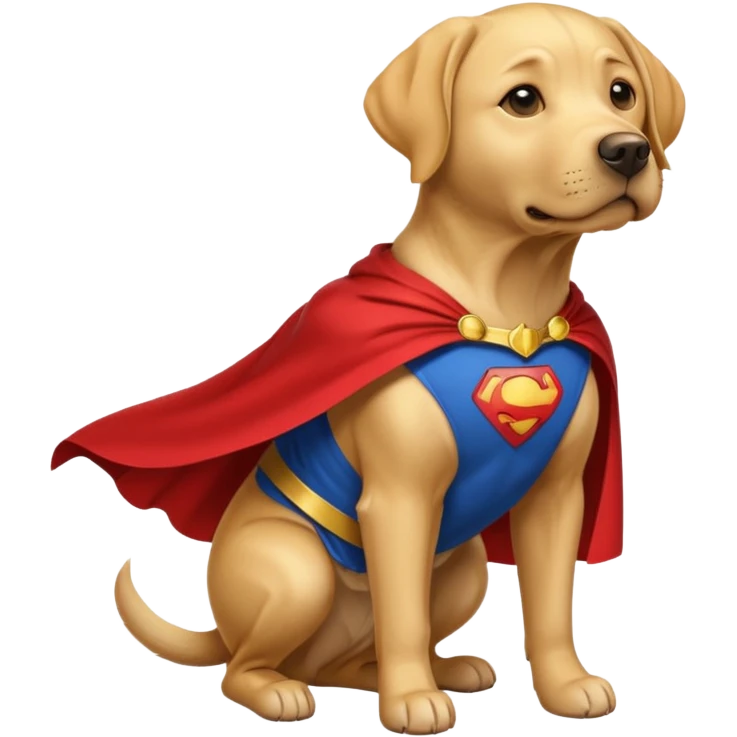 Labrador with a cape emoji