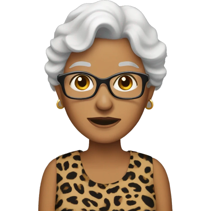 granny dressed in leopard top emoji