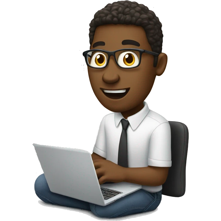 guy using laptop with lots of money coming out of it emoji