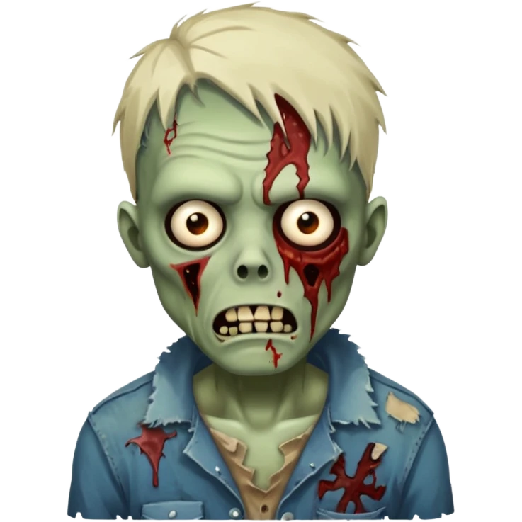 Make a zombie that have a scar in his head like 67 emoji