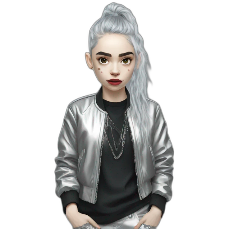 grimes-with-silver-jacket emoji