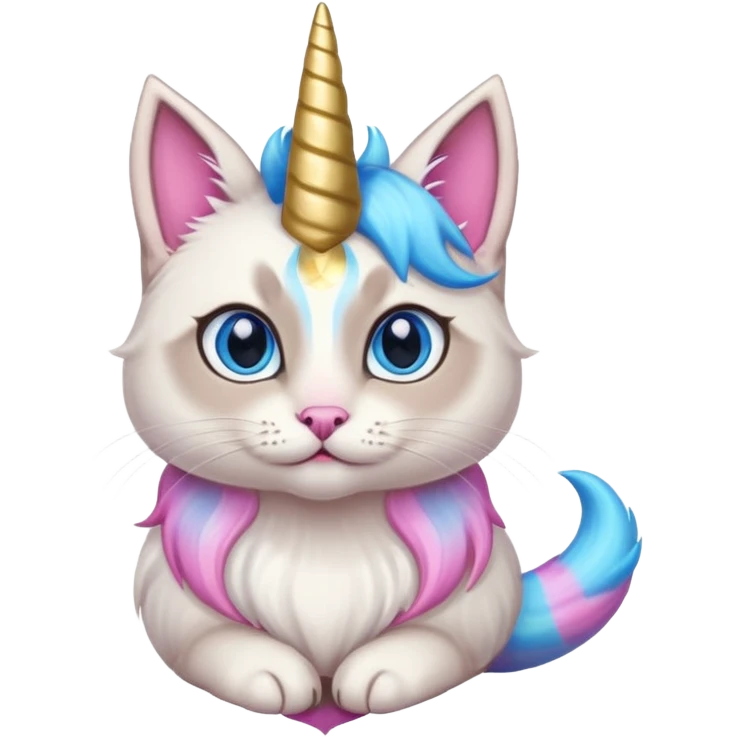 Siamese cat with a unicorn horn emoji
