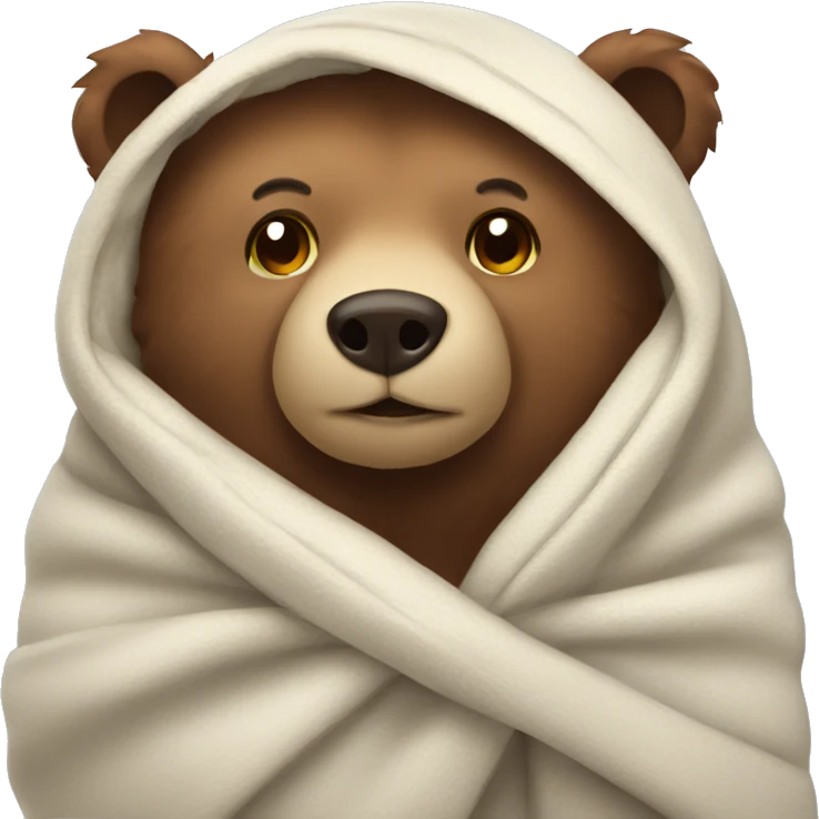 bear cozy in blanket emoji