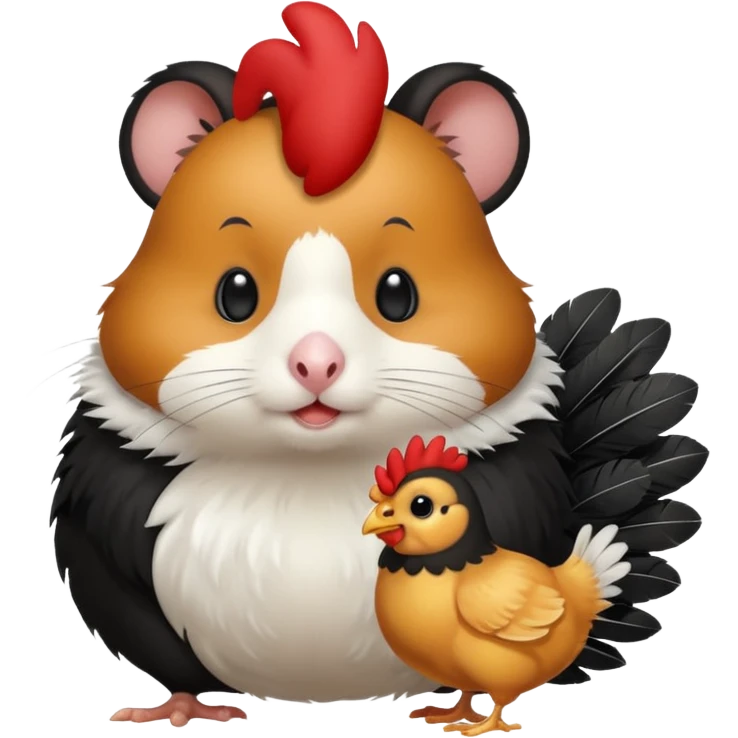black hamster with chicken emoji