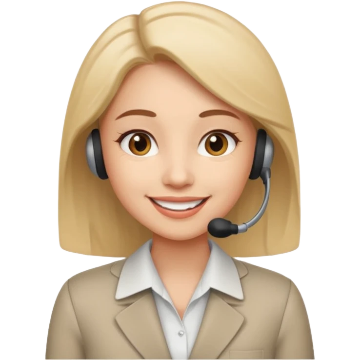 A female office worker that undertakes the work or tasks to respond to the customer's sales request, no head sets. emoji