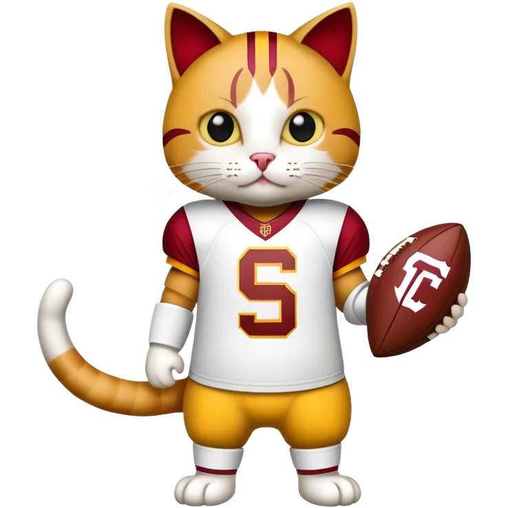 cat dressed as tommy trojan emoji