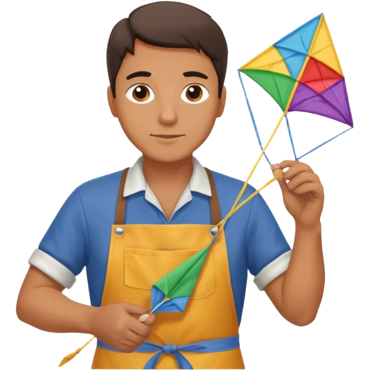 Kite Maker, making a kite pose. emoji