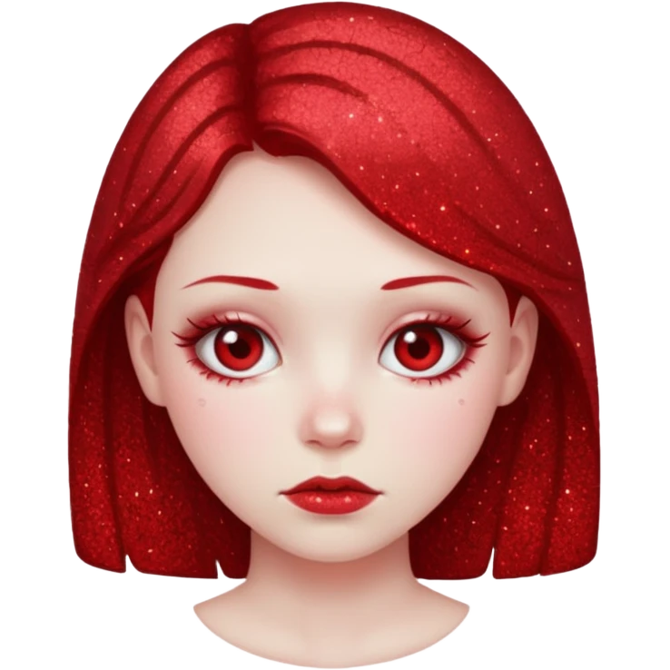 red glitter girl dead emoji