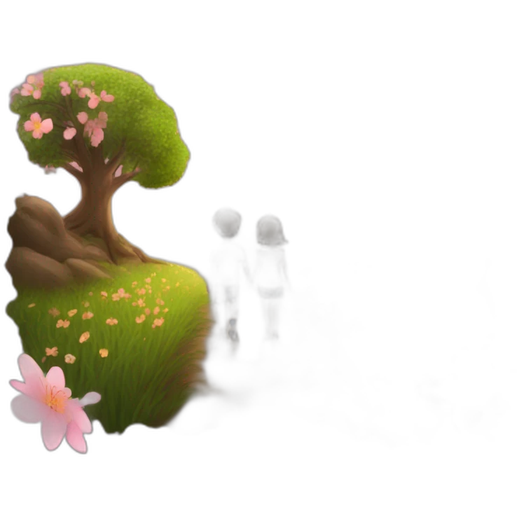 Boy girl sunset tree flower emoji