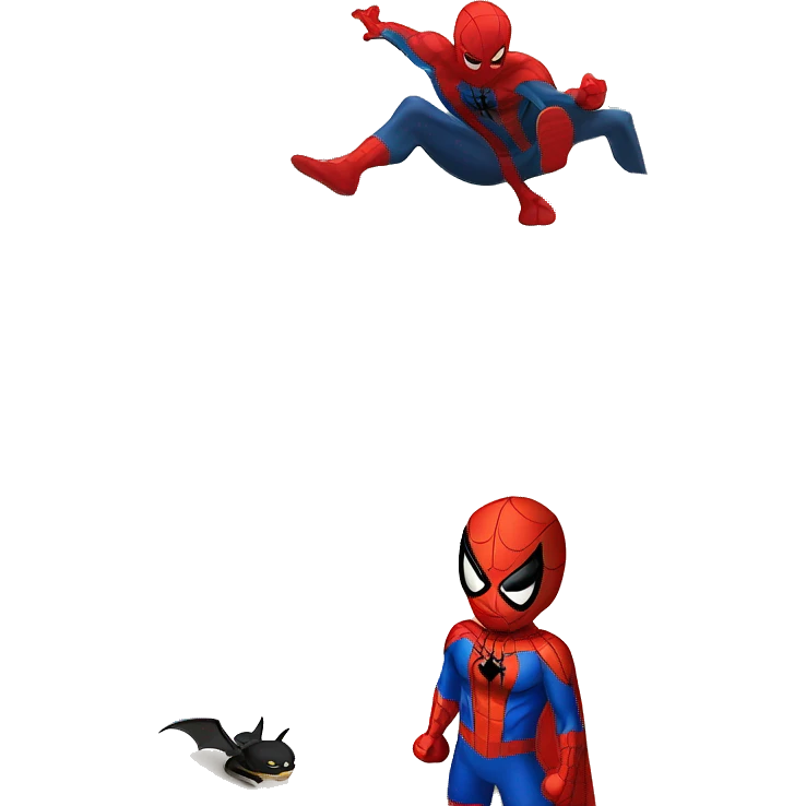 Spiderman with batman in the beach emoji