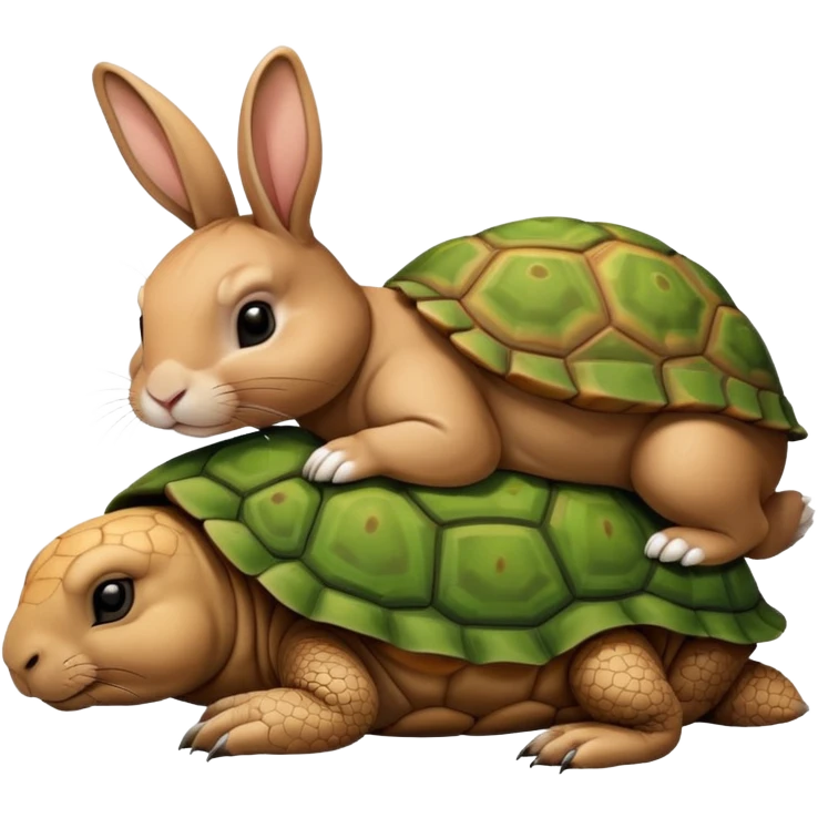  lapin et tortue qui dorme emoji