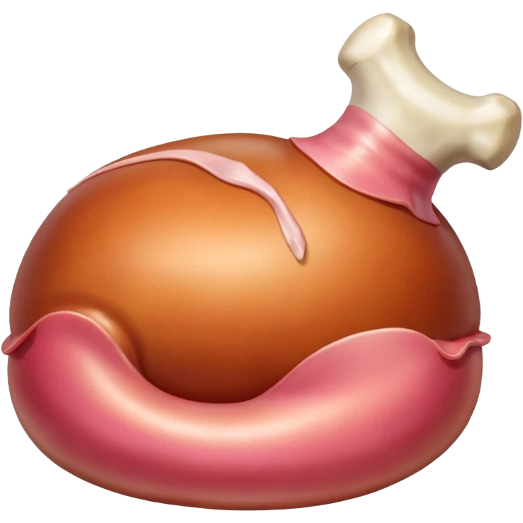 a ham with a bone, simple, clear emoji