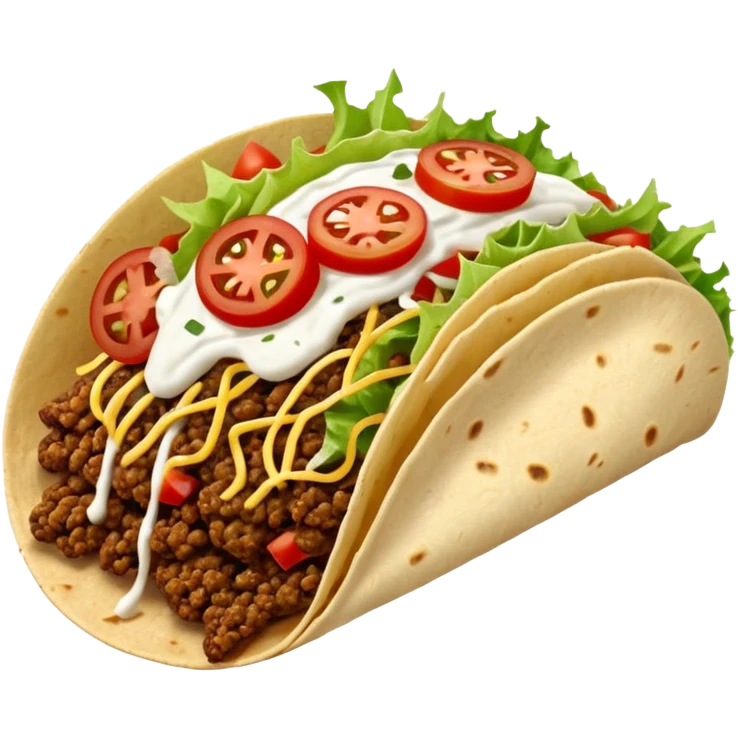 
Street food taco with toppings emoji