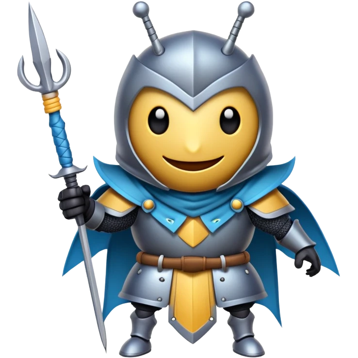 excited bug knight with needle and thread emoji