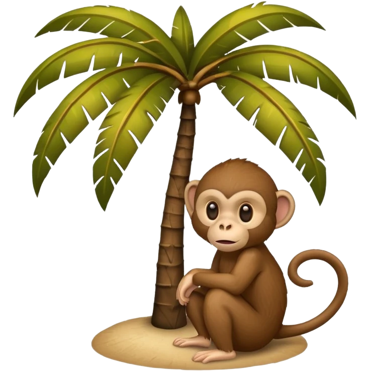 coconut tree with a monkey small emoji
