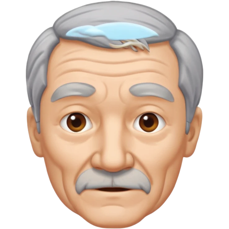 señor muy mayor pelo gris sin bigote emoji