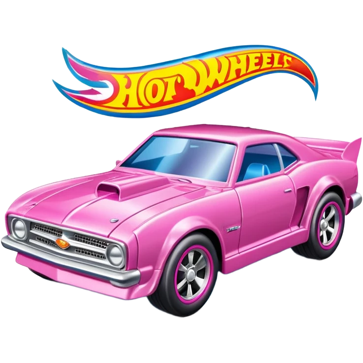 Машинка HotWheels розового цвета в классической упаковке HotWheels. emoji