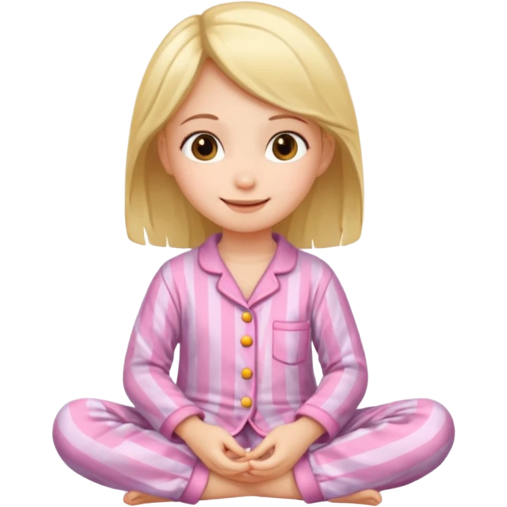 girl kid wearing cure pyjama sitting emoji