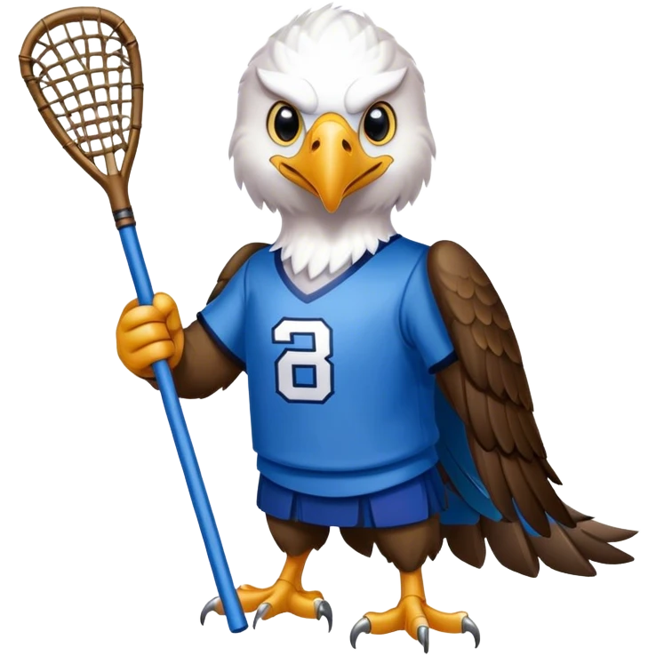 Eagle with lacrosse stick blue jersey emoji