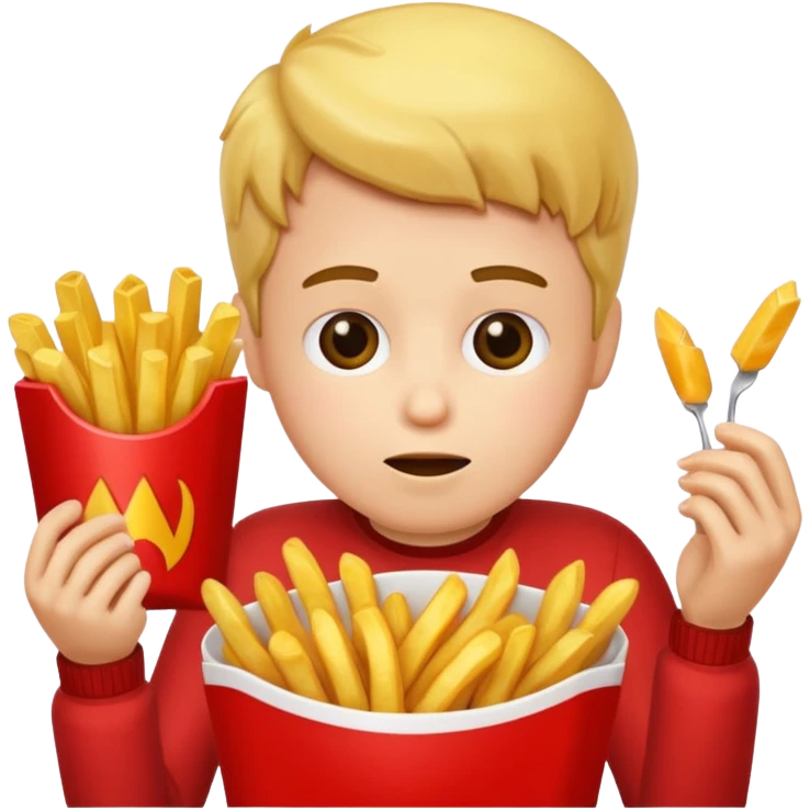 Potato eating fries emoji