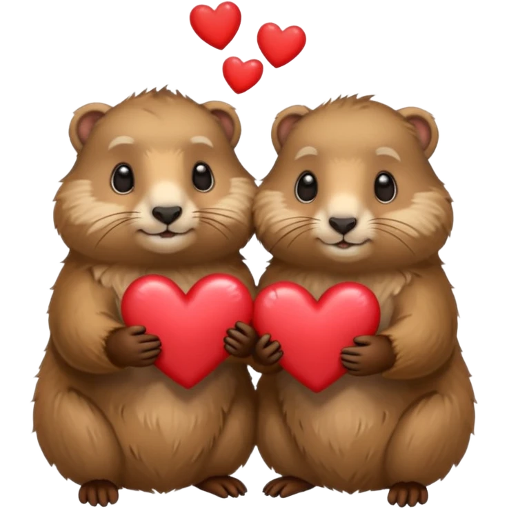 Couple de marmotte avec des coeur  emoji