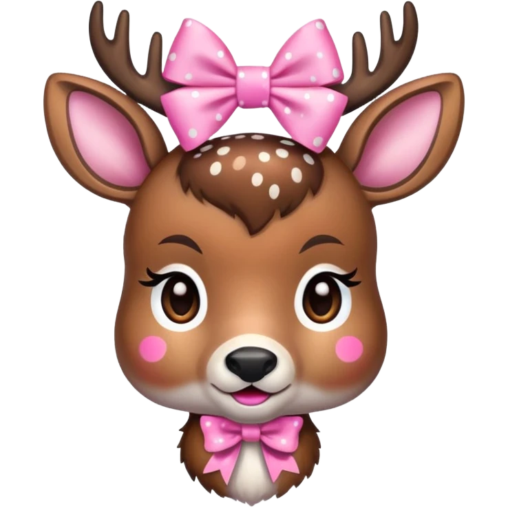 Deer with pink bow  emoji