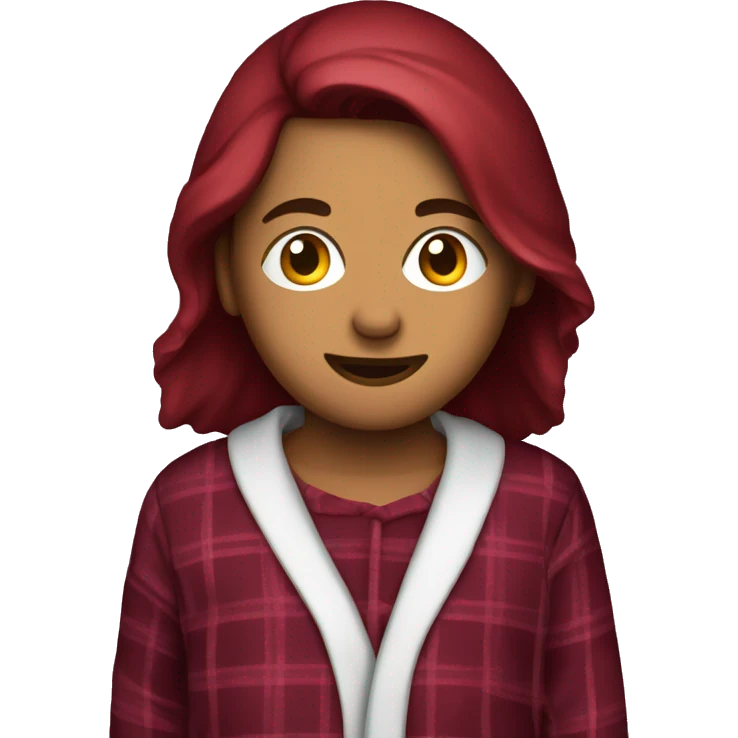 Plaided burgundy pajama emoji