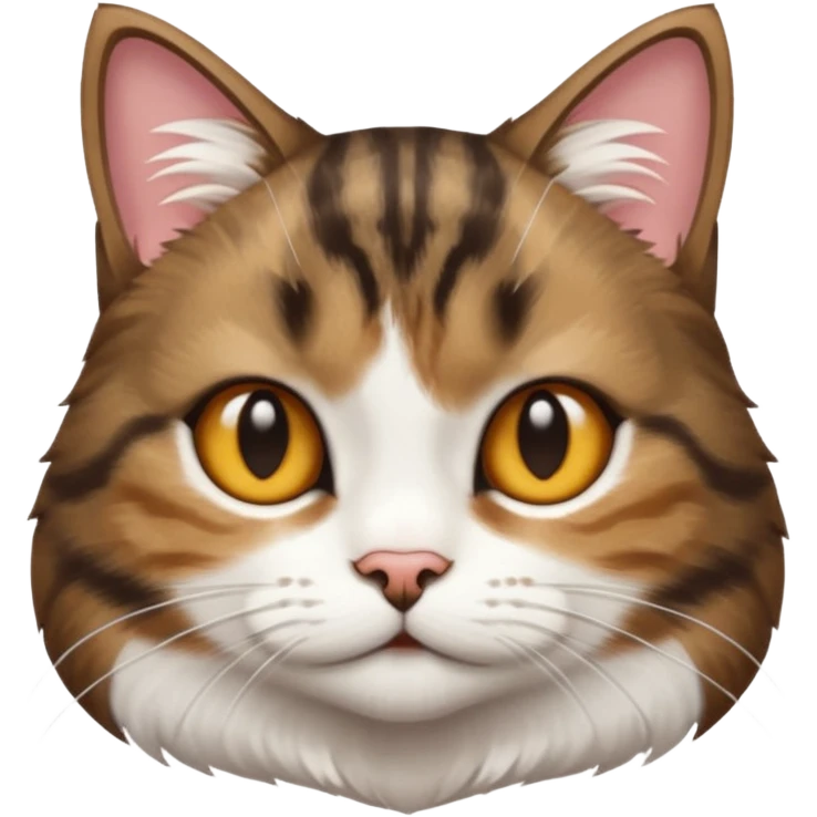 dark brown tabby and white cat playing emoji