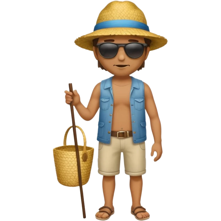 full body man with strow hat emoji