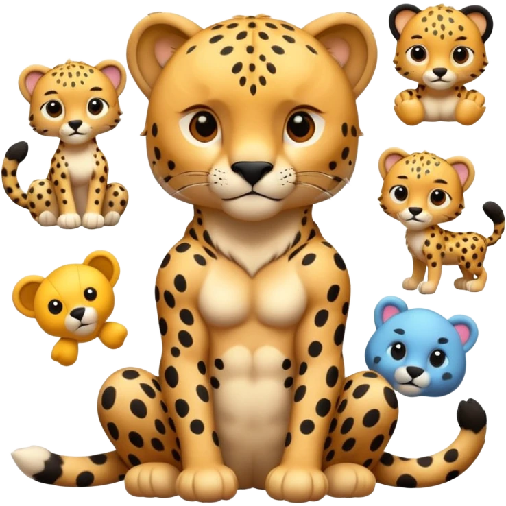 cheetah with a body and toys emoji
