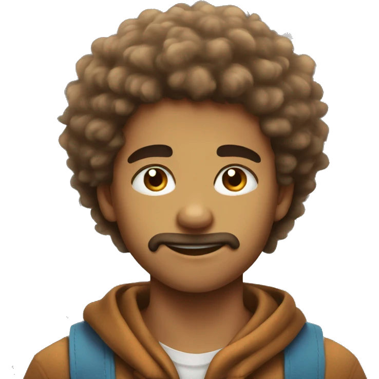 Fluffy hair boy emoji