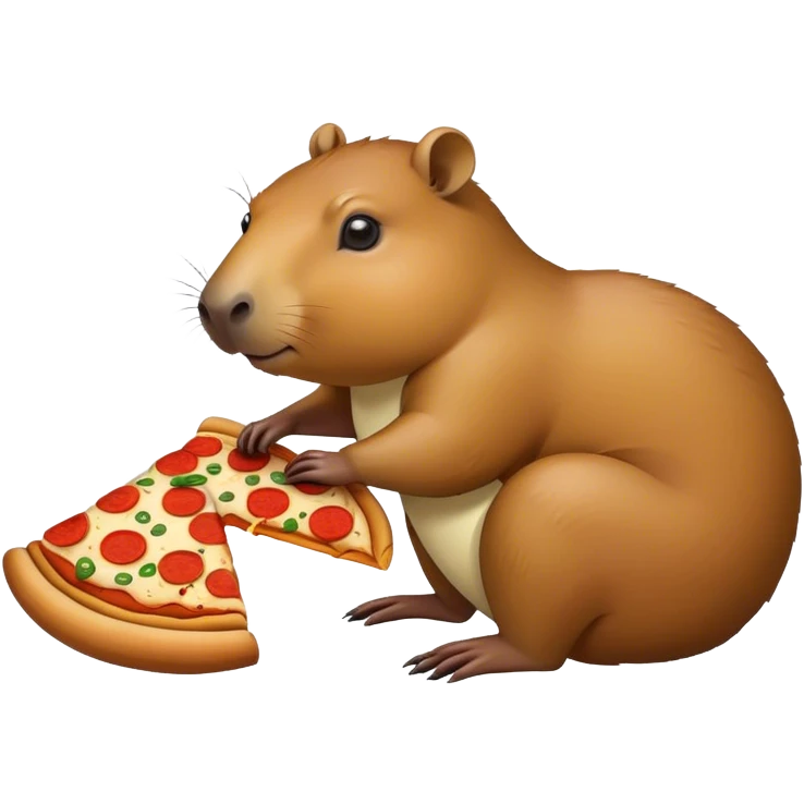 Capybara eating pizza  emoji