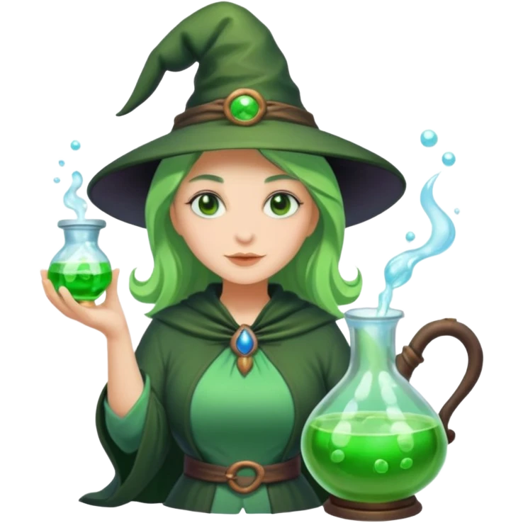 green witch cooking potion emoji