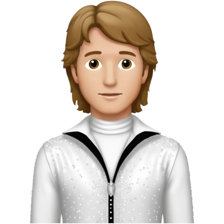 Andy Gibb with white sequin outfit emoji