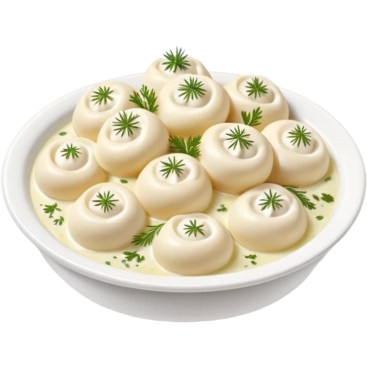 pelmeni with sour cream and dill emoji